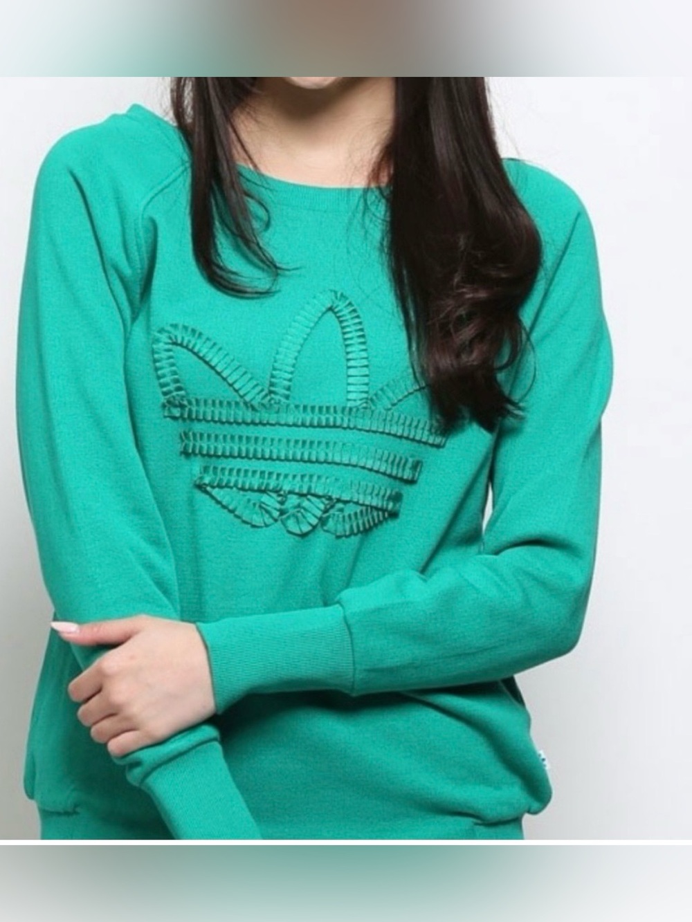 Adidas Originals EQ Logo Green Crewneck Sweatshirt XS